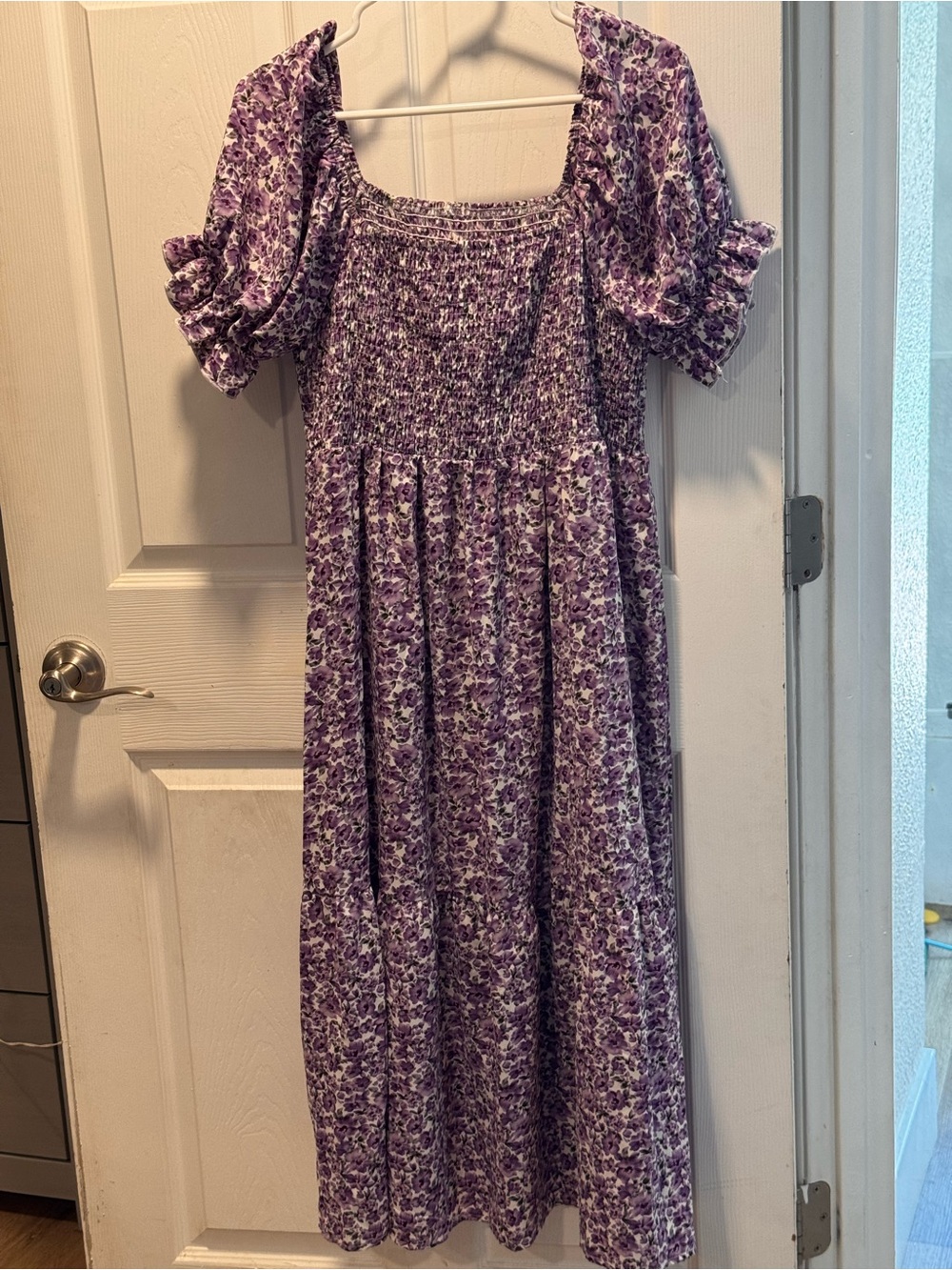 SHEIN Purple Floral Midi Dress